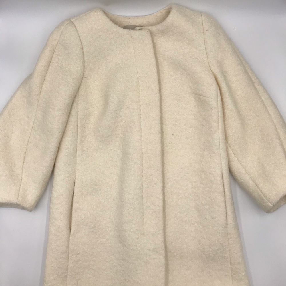 Ann Taylor LOFT White/Ivory Wool Coat size sp